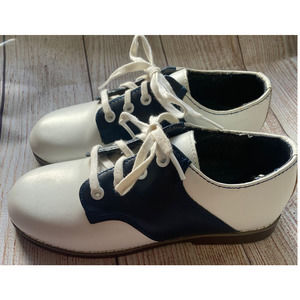 Stride Rite Black & White Leather Saddle Shoes NEW Size 10.5 Toddler
